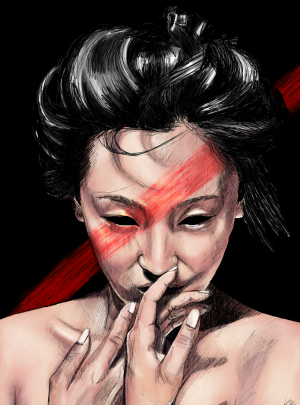 geisha Kim Bax drawing