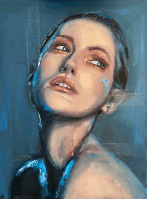 olieverf schilderij portret kim bax vrouw