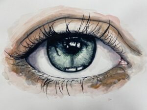 								 Oog
2022, aquarel op papier
																				