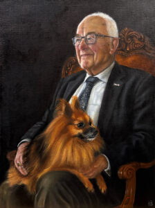 Man met hond
2025, olieverf op doek			 								 										